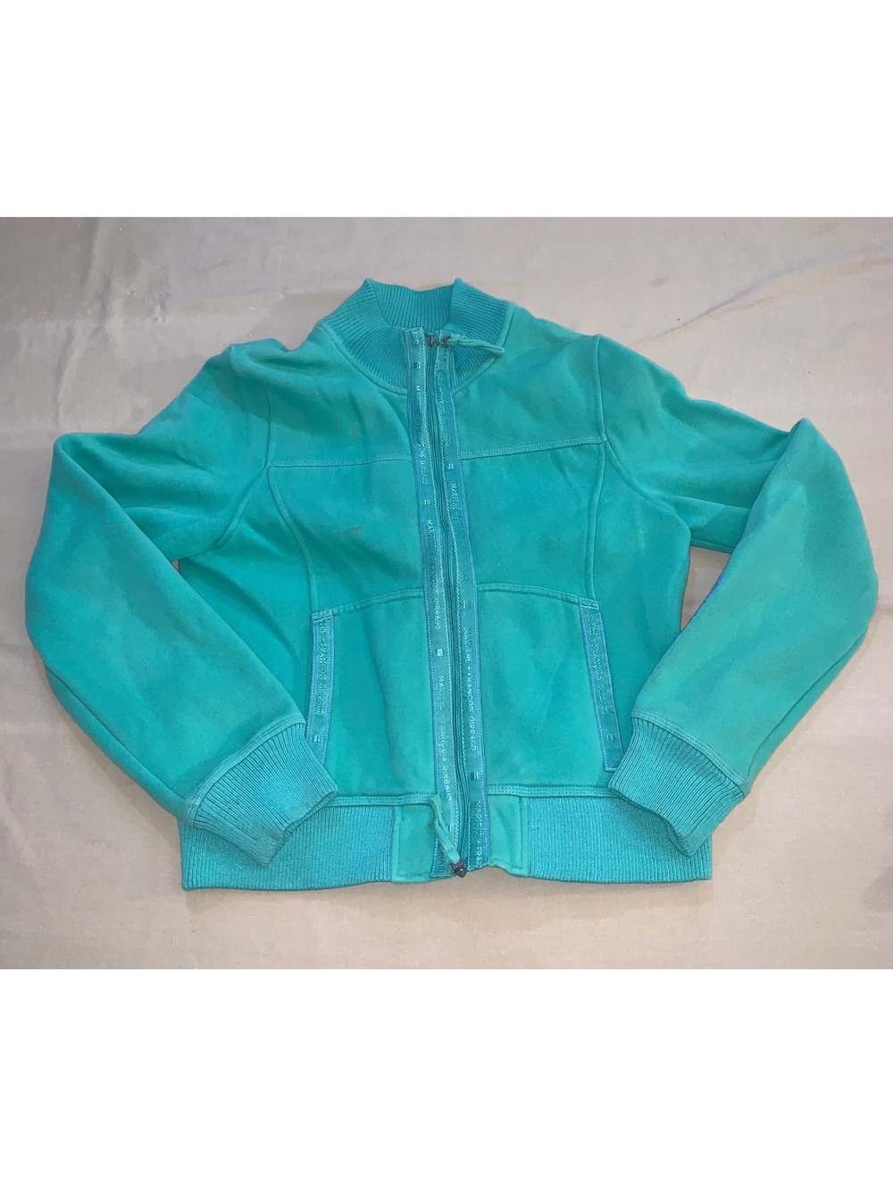 Marithe Francois Girbaud Turquoise Cotton Blend Jacket Size L